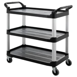Servierwagen Polypropylen Groß mit Rollen, 3 Ebenen, 102 x 50 x 96 cm