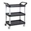 Servierwagen Polypropylen Klein mit Rollen, 3 Ebenen, 81 x 43,5 x 91 cm
