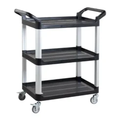 Servierwagen Polypropylen Klein mit Rollen, 3 Ebenen, 81 x 43,5 x 91 cm