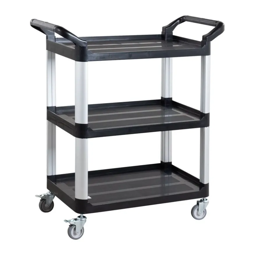 Servierwagen Polypropylen Klein mit Rollen, 3 Ebenen, 81 x 43,5 x 91 cm