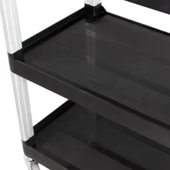 Servierwagen Polypropylen Klein mit Rollen, 3 Ebenen, 81 x 43,5 x 91 cm