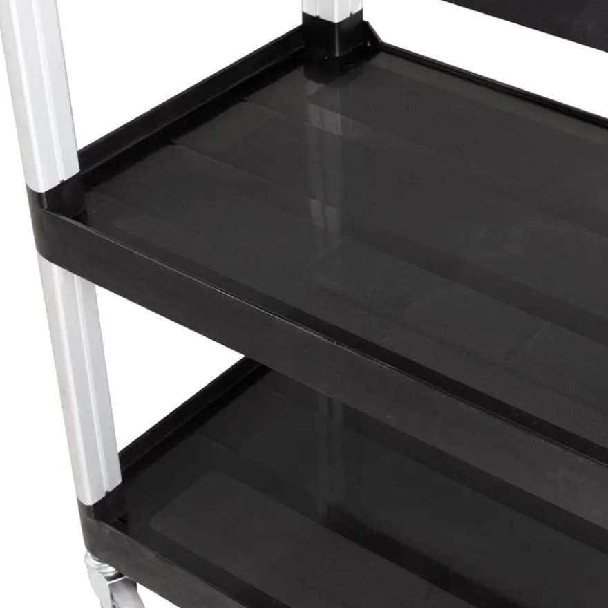 Servierwagen Polypropylen Klein mit Rollen, 3 Ebenen, 81 x 43,5 x 91 cm