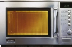 SHARP Profi-Mikrowelle-1500 W mit Drehknopfbedienung und LCD-Anzeige