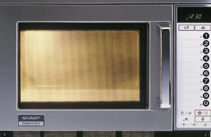 SHARP Profi-Mikrowelle-2100 W mit elektronische Bedienung und LCD-Anzeige