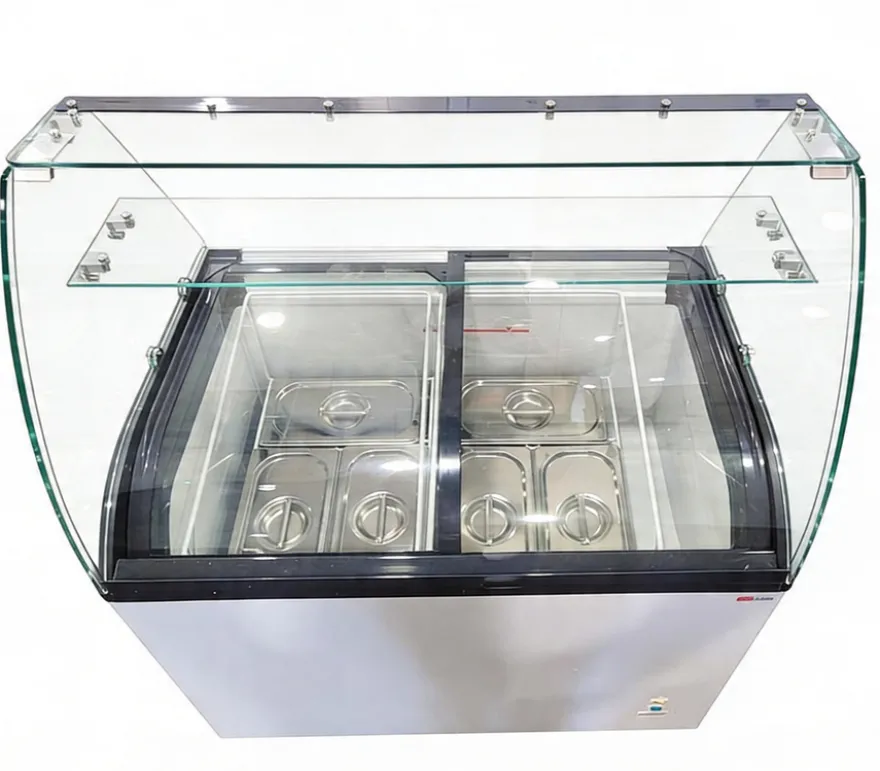 Speiseeisvitrine mit Glasaufsatz – 6 x 5 L – 273 L – inkl. Eisschalen