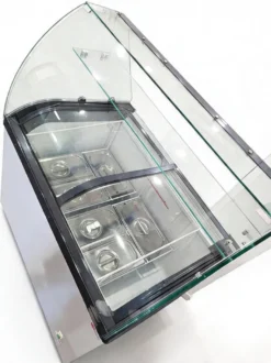 Speiseeisvitrine mit Glasaufsatz – 6 x 5 L – 273 L – inkl. Eisschalen