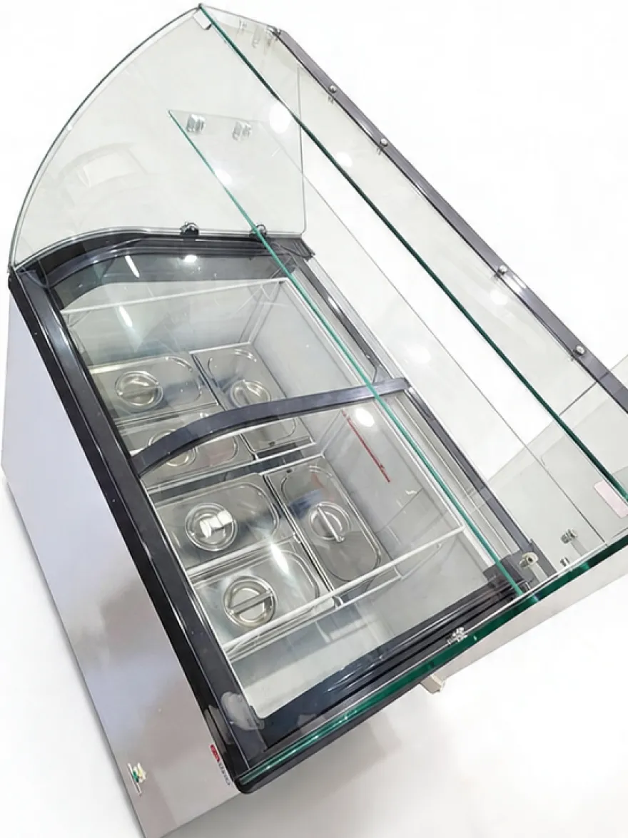 Speiseeisvitrine mit Glasaufsatz – 6 x 5 L – 273 L – inkl. Eisschalen