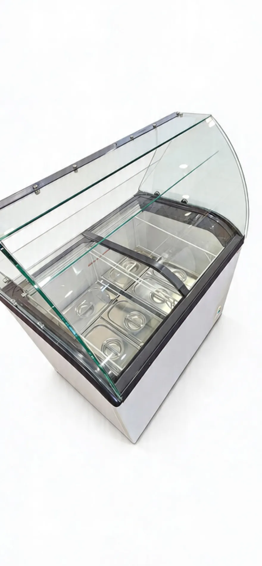 Speiseeisvitrine mit Glasaufsatz – 6 x 5 L – 273 L – inkl. Eisschalen