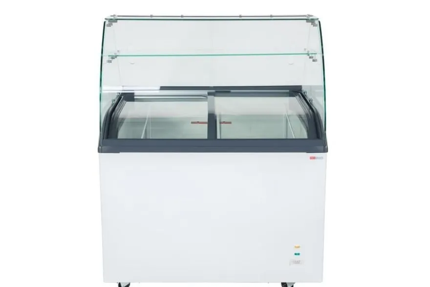 Speiseeisvitrine mit Glasaufsatz – 6 x 5 L – 273 L – inkl. Eisschalen
