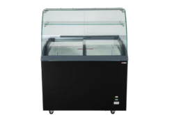 Speiseeisvitrine mit Glas-Schiebedeckel – 6 x 5 L – 273 L – schwarz