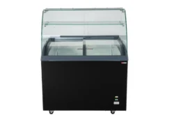 Speiseeisvitrine mit Glas-Schiebedeckel – 6 x 5 L – 273 L – schwarz