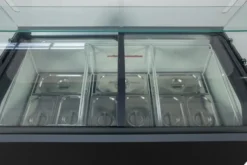 Speiseeisvitrine mit Glas-Schiebedeckel – 9 x 5 L – 278 L – schwarz
