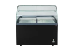 Speiseeisvitrine mit Glas-Schiebedeckel – 9 x 5 L – 278 L – schwarz