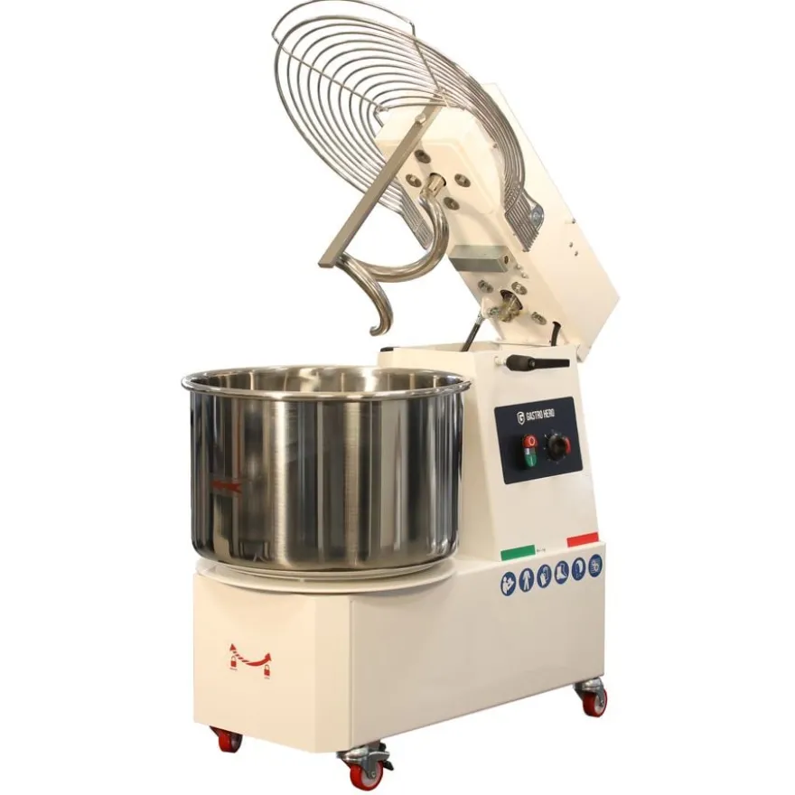 Spiral-Teigknetmaschine PROFI 33 Liter 400V mit Rollen - variabler Kopf