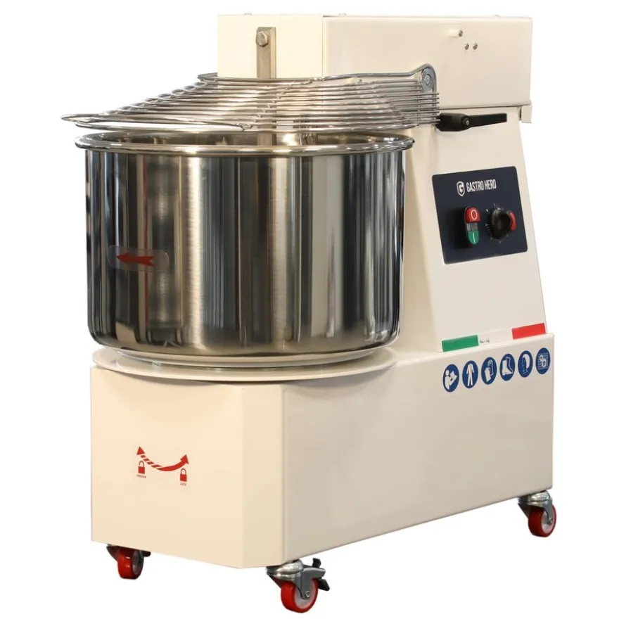 Spiral-Teigknetmaschine PROFI 33 Liter 400V mit Rollen - variabler Kopf