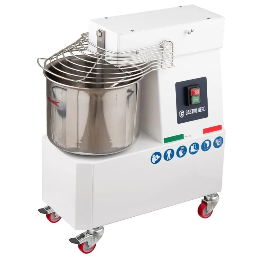 Spiral-Teigknetmaschine PROFI 10 Liter 230V mit Rollen - fester Kopf
