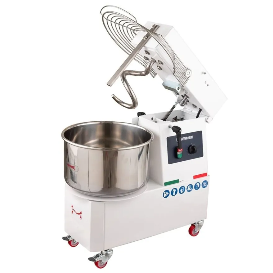 Spiral-Teigknetmaschine PROFI 22 Liter 230V mit Rollen - variabler Kopf