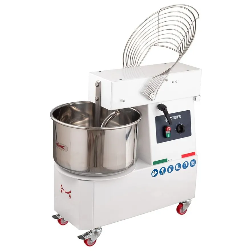 Spiral-Teigknetmaschine PROFI 42 Liter 230V mit Rollen - variabler Kopf