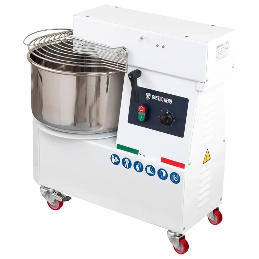 Spiral-Teigknetmaschine PROFI 42 Liter 230V mit Rollen - variabler Kopf
