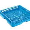 Spülkorb 500x500 mm ohne Aufteilung für Besteck, feinmaschig, blau