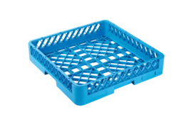 Spülkorb 500x500 mm ohne Aufteilung, grobmaschig, blau