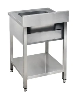 Spültisch Basic 6x6 mit 1 Becken, Aufkantung und Grundboden