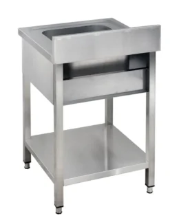 Spültisch Basic 6x7 mit 1 Becken, Aufkantung und Grundboden