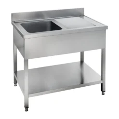 Spültisch Basic 12x6 mit 1 Becken links, Aufkantung und Grundboden