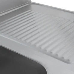 Spültisch Basic 16x6 mit 2 Becken links, Aufkantung und Grundboden