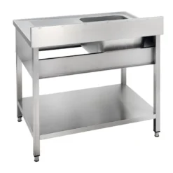 Spültisch Basic 10x7 mit 1 Becken links, Aufkantung und Grundboden