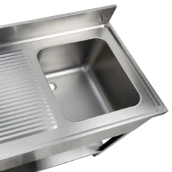 Spültisch Basic 12x6 mit 1 Becken rechts, Aufkantung und Grundboden