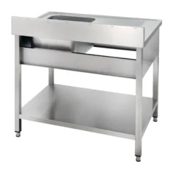 Spültisch Basic 12x7 mit 1 Becken rechts, Aufkantung und Grundboden