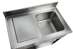 Spültisch Basic 10x7 mit 1 Becken rechts, Aufkantung und Grundboden