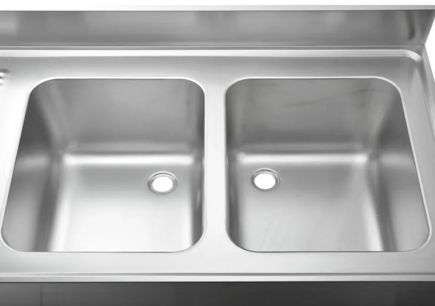 Spülzentrum Basic 16x7 mit 2 Becken rechts, Aufkantung und Grundboden