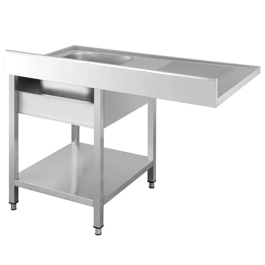 Spülzentrum Basic 12x6 mit 1 Becken rechts, Aufkantung und Grundboden