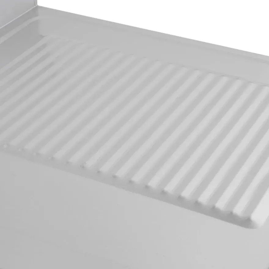 Spülzentrum Basic 12x7 mit 1 Becken links, Aufkantung und Grundboden