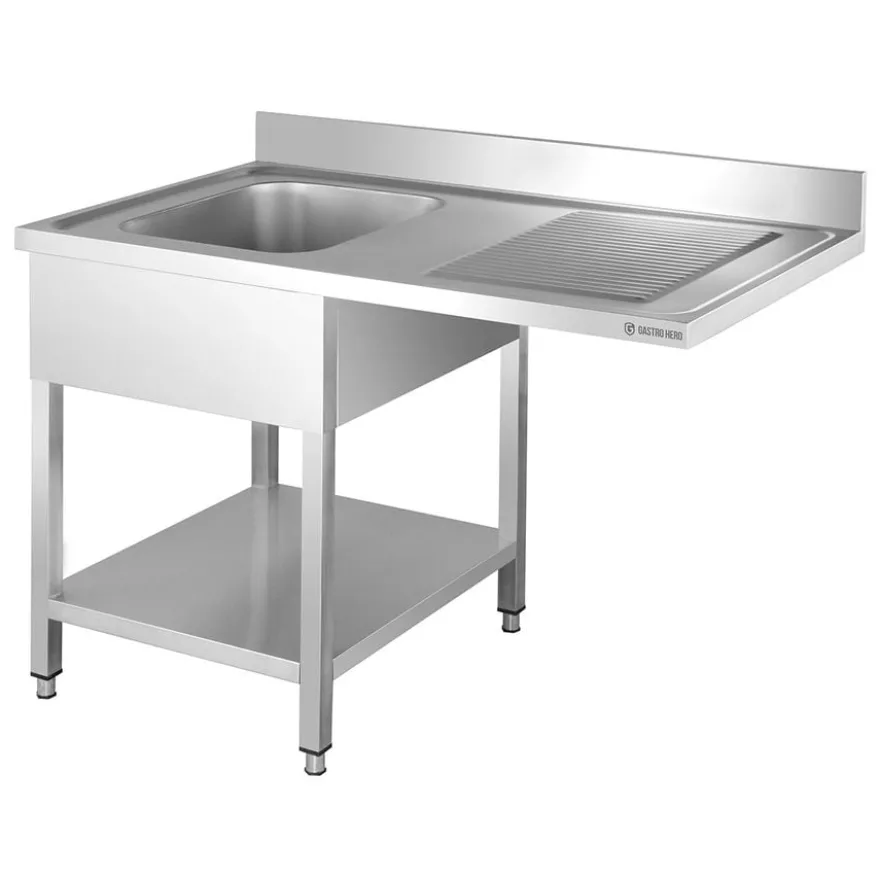 Spülzentrum Basic 12x7 mit 1 Becken links, Aufkantung und Grundboden