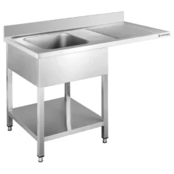 Spülzentrum Basic 12x7 mit 1 Becken links, Aufkantung und Grundboden