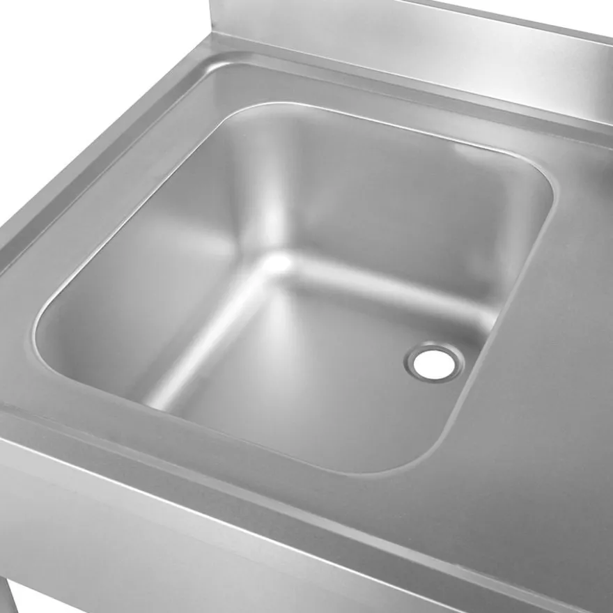 Spülzentrum Basic 12x7 mit 1 Becken links, Aufkantung und Grundboden