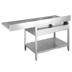 Spülzentrum Basic 16x7 mit 2 Becken links, Aufkantung und Grundboden