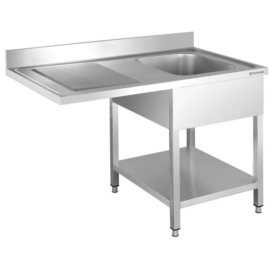 Spülzentrum Basic 12x7 mit 1 Becken rechts, Aufkantung und Grundboden