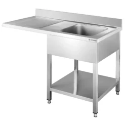 Spülzentrum Basic 12x7 mit 1 Becken rechts, Aufkantung und Grundboden