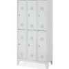 Stahl-Fächerschrank mit Füßen und Drehriegelverschluss, 6 Fächer, BxTxH 900x500x1850 mm