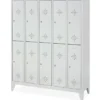Stahl-Fächerschrank mit Füßen und Zylinderschloss, 10 Fächer, BxTxH 1480x500x1850 mm