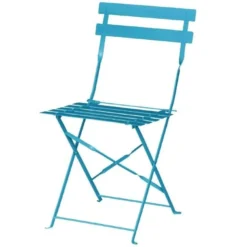 Stahlstühle Bolero azurblau klappbar - 2 Stück