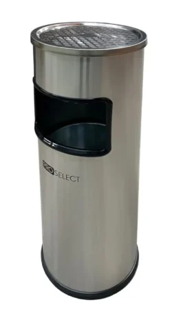 Standaschenbecher mit Abfalleimer - 30 Liter - Edelstahl