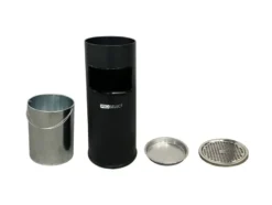 Standaschenbecher mit Abfalleimer - 30 Liter - Schwarz