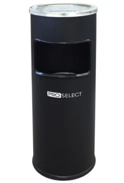 Standaschenbecher mit Abfalleimer - 30 Liter - Schwarz