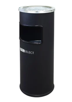 Standaschenbecher mit Abfalleimer - 30 Liter - Schwarz