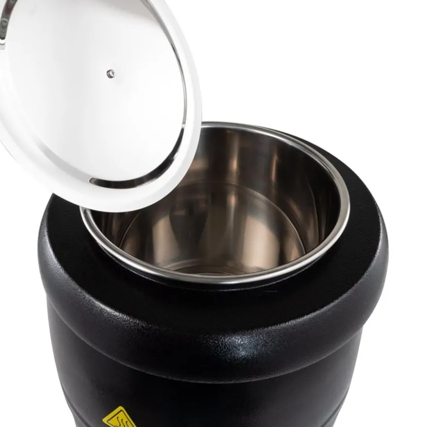Suppentopf ECO schwarz, 10 Liter, bis 95 °C, herausnehmbarer Edelstahlbehälter